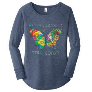 Broken Crayons Still Colors Tal Health Awareness Great Gift Women's Perfect Tri Tunic Long Sleeve Shirt