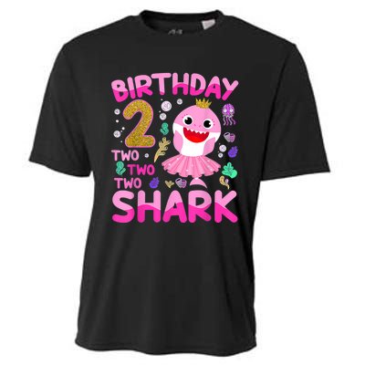 Baby Cute Shark 2nd Birthday Boy Girl 2 Year Old Gifts Cooling Performance Crew T-Shirt