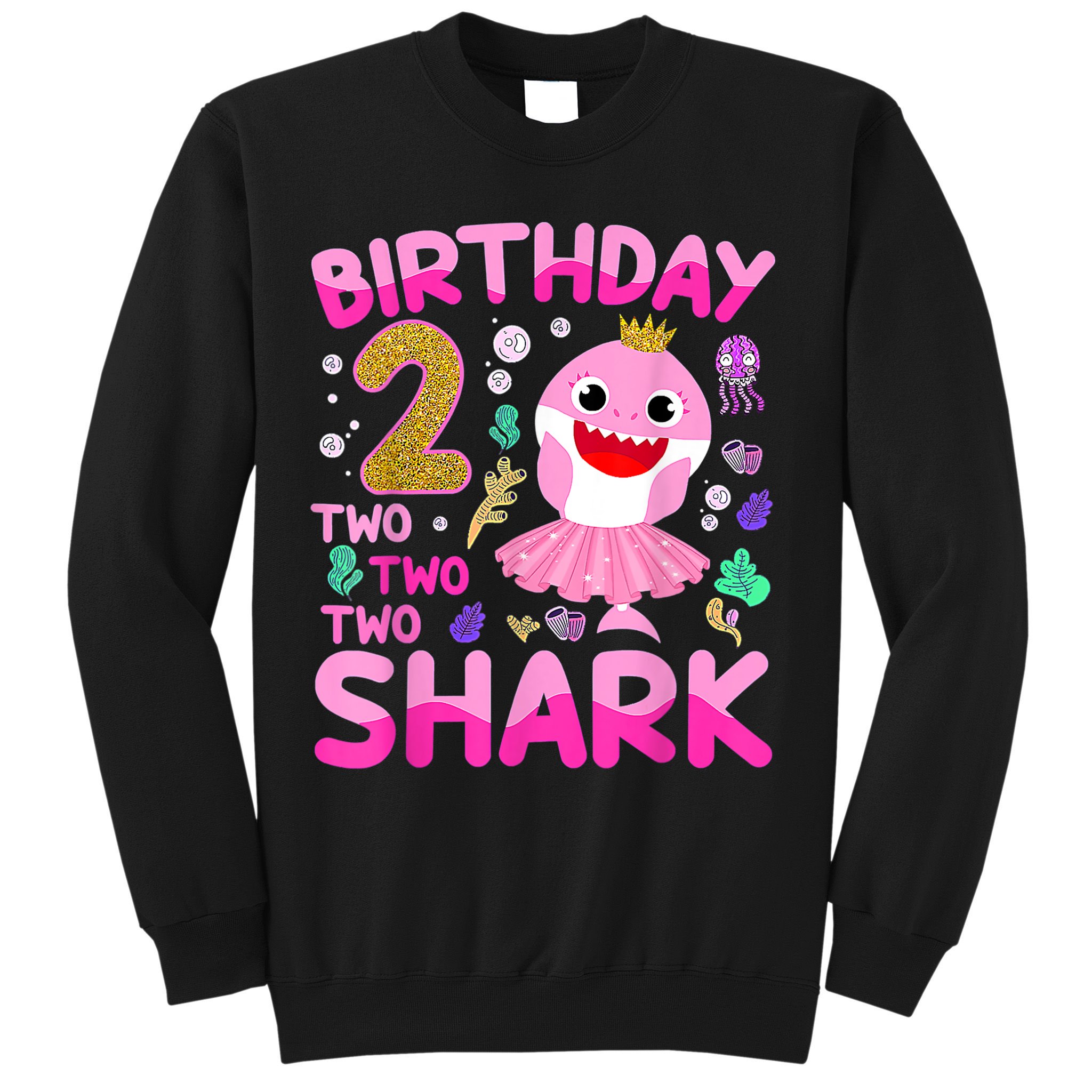 Baby Cute Shark 2nd Birthday Boy Girl 2 Year Old Gifts Sweatshirt