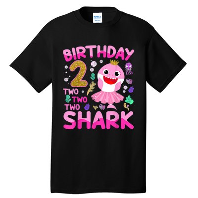 Baby Cute Shark 2nd Birthday Boy Girl 2 Year Old Gifts Tall T-Shirt