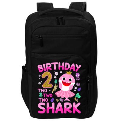 Baby Cute Shark 2nd Birthday Boy Girl 2 Year Old Gifts Impact Tech Backpack