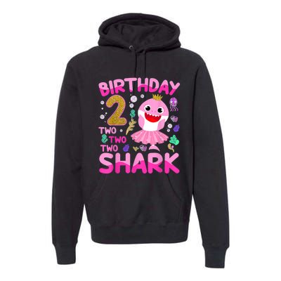 Baby Cute Shark 2nd Birthday Boy Girl 2 Year Old Gifts Premium Hoodie