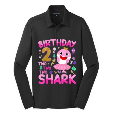 Baby Cute Shark 2nd Birthday Boy Girl 2 Year Old Gifts Silk Touch Performance Long Sleeve Polo