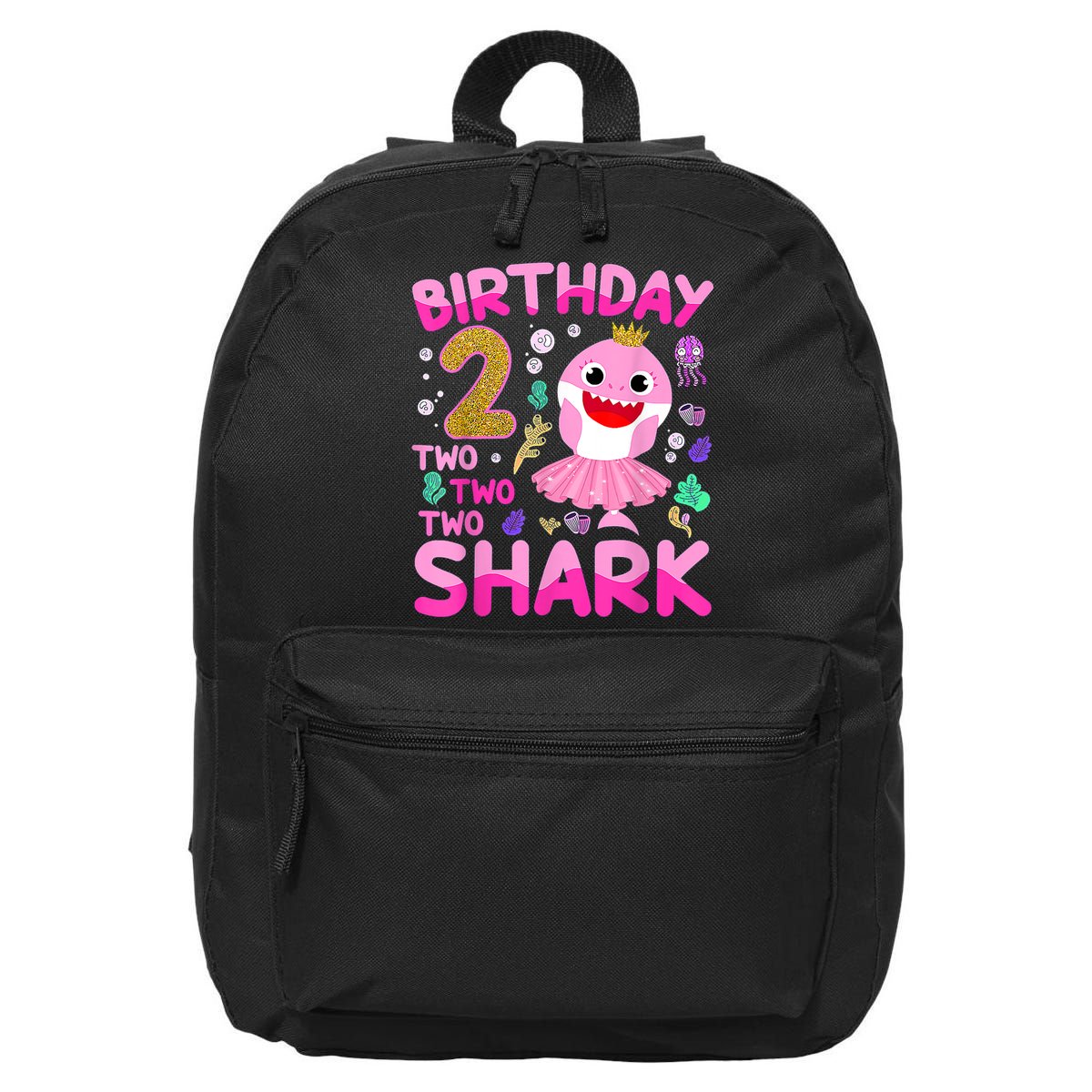 Baby Cute Shark 2nd Birthday Boy Girl 2 Year Old Gifts 16 in Basic Backpack