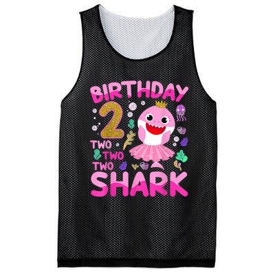 Baby Cute Shark 2nd Birthday Boy Girl 2 Year Old Gifts Mesh Reversible Basketball Jersey Tank