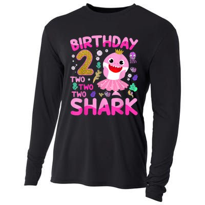 Baby Cute Shark 2nd Birthday Boy Girl 2 Year Old Gifts Cooling Performance Long Sleeve Crew