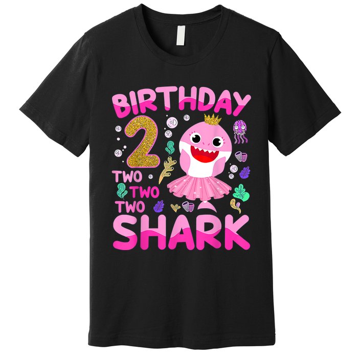 Baby Cute Shark 2nd Birthday Boy Girl 2 Year Old Gifts Premium T-Shirt