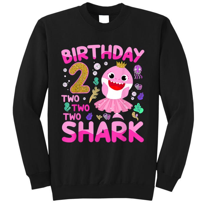 Baby Cute Shark 2nd Birthday Boy Girl 2 Year Old Gifts Tall Sweatshirt