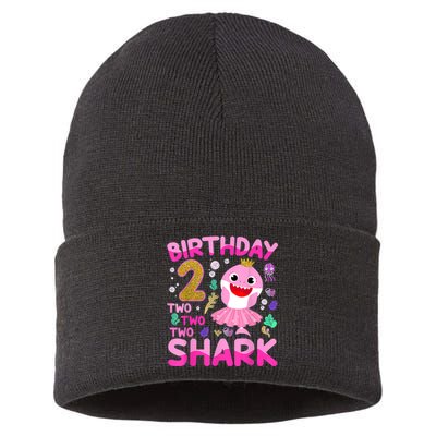 Baby Cute Shark 2nd Birthday Boy Girl 2 Year Old Gifts Sustainable Knit Beanie