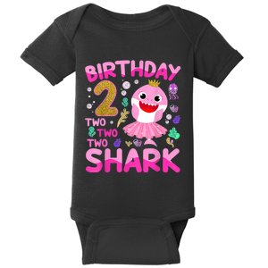 Baby Cute Shark 2nd Birthday Boy Girl 2 Year Old Gifts Baby Bodysuit