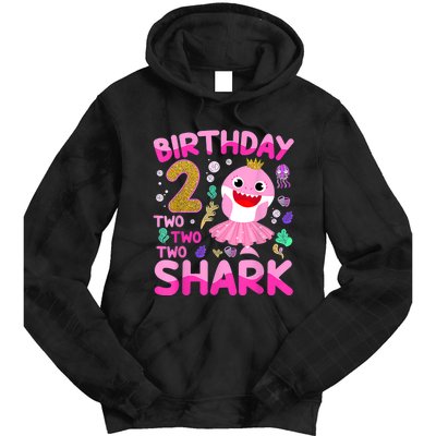 Baby Cute Shark 2nd Birthday Boy Girl 2 Year Old Gifts Tie Dye Hoodie