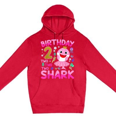 Baby Cute Shark 2nd Birthday Boy Girl 2 Year Old Gifts Premium Pullover Hoodie