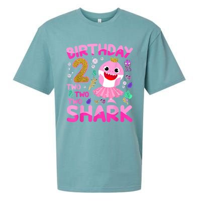 Baby Cute Shark 2nd Birthday Boy Girl 2 Year Old Gifts Sueded Cloud Jersey T-Shirt