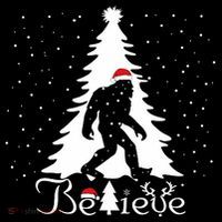 Believe Christmas Santa Bigfoot Hat Xmas Pj Costume Tall T-Shirt
