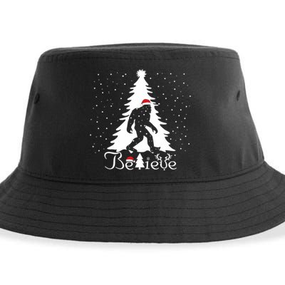 Believe Christmas Santa Bigfoot Hat Xmas Pj Costume Sustainable Bucket Hat