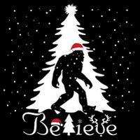 Believe Christmas Santa Bigfoot Hat Xmas Pj Costume Button
