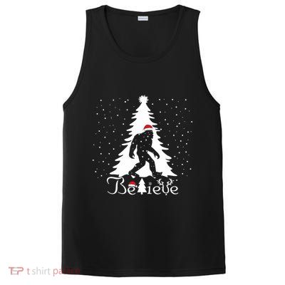 Believe Christmas Santa Bigfoot Hat Xmas Pj Costume PosiCharge Competitor Tank