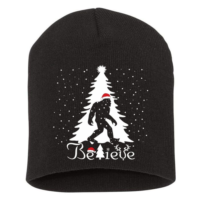 Believe Christmas Santa Bigfoot Hat Xmas Pj Costume Short Acrylic Beanie