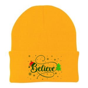 Believe Christmas Santa Holiday Knit Cap Winter Beanie