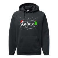 Believe Christmas Santa Holiday Performance Fleece Hoodie