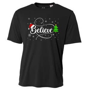 Believe Christmas Santa Holiday Cooling Performance Crew T-Shirt