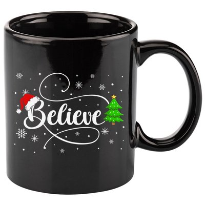 Believe Christmas Santa Holiday 11oz C Handle Ceramic Mug
