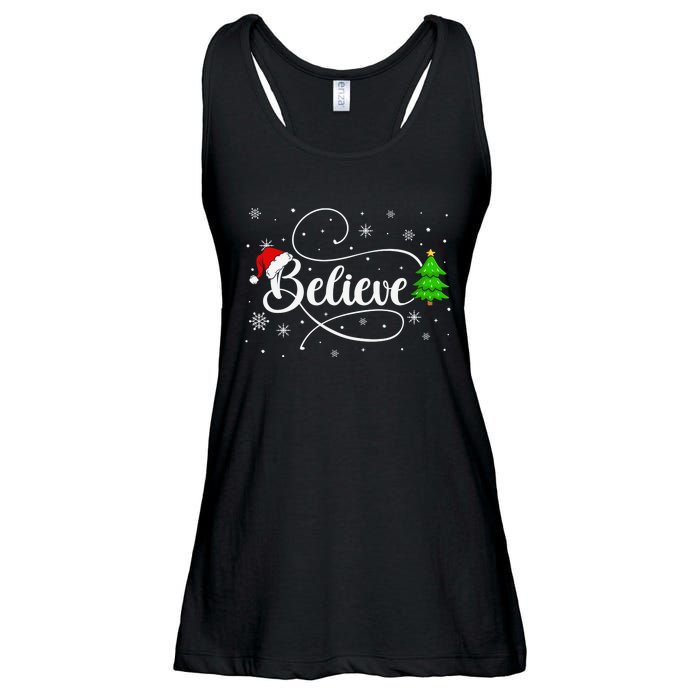 Believe Christmas Santa Holiday Ladies Essential Flowy Tank