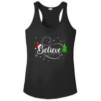 Believe Christmas Santa Holiday Ladies PosiCharge Competitor Racerback Tank