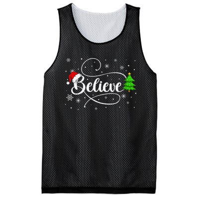 Believe Christmas Santa Holiday Mesh Reversible Basketball Jersey Tank