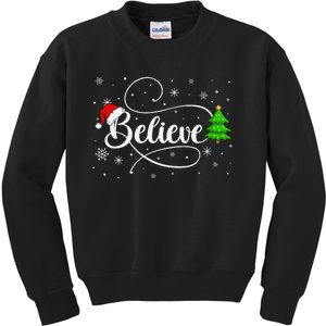 Believe Christmas Santa Holiday Kids Sweatshirt