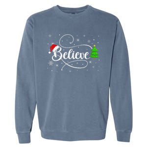 Believe Christmas Santa Holiday Garment-Dyed Sweatshirt