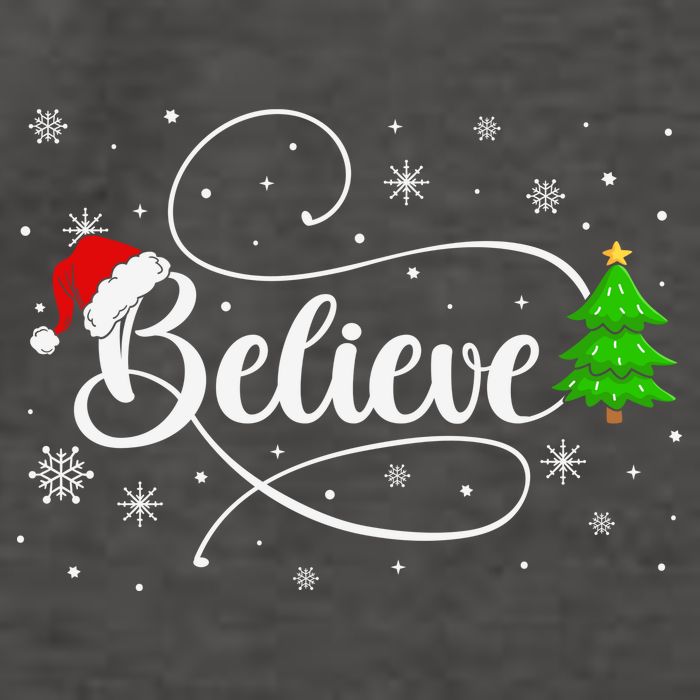 Believe Christmas Santa Holiday Vector Backpack