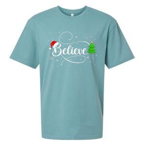 Believe Christmas Santa Holiday Sueded Cloud Jersey T-Shirt