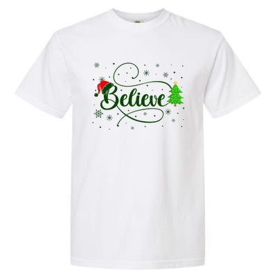 Believe Christmas Santa Holiday Garment-Dyed Heavyweight T-Shirt