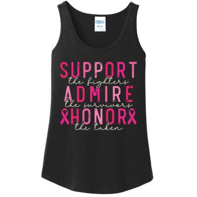 Breast Cancer Support The Fighters Admire The Survivors Ladies Essential Tank