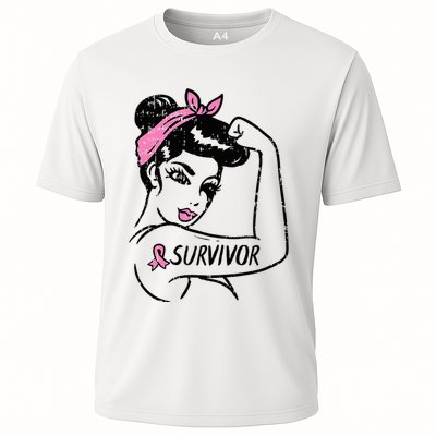 Breast Cancer Survivor Rosie Riveter Pink Awareness Performance Shirt