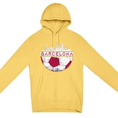 Barcelona City Skyline Soccer Sports Fans Cool Premium Pullover Hoodie