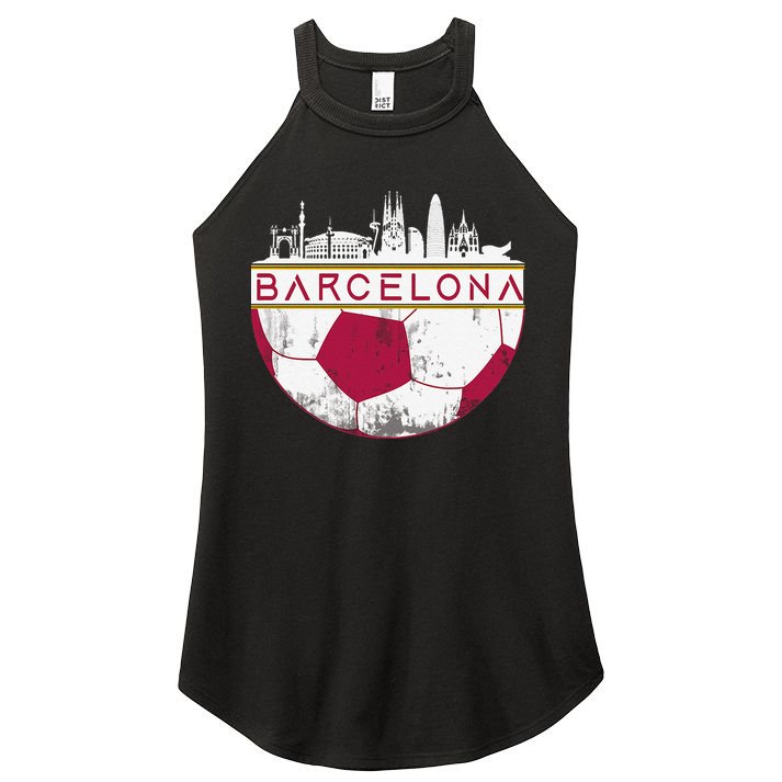 Barcelona City Skyline Soccer Sports Fans Cool Women's Perfect Tri Rocker Tank