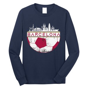 Barcelona City Skyline Soccer Sports Fans Cool Long Sleeve Shirt