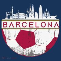 Barcelona City Skyline Soccer Sports Fans Cool Tall T-Shirt