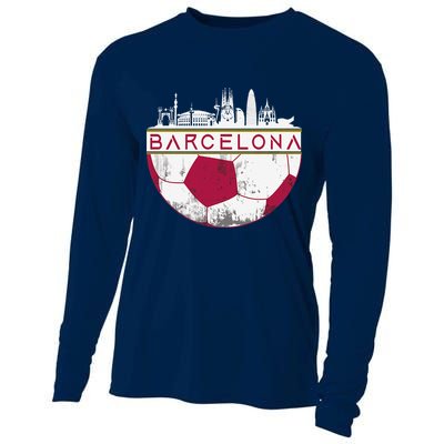 Barcelona City Skyline Soccer Sports Fans Cool Cooling Performance Long Sleeve Crew