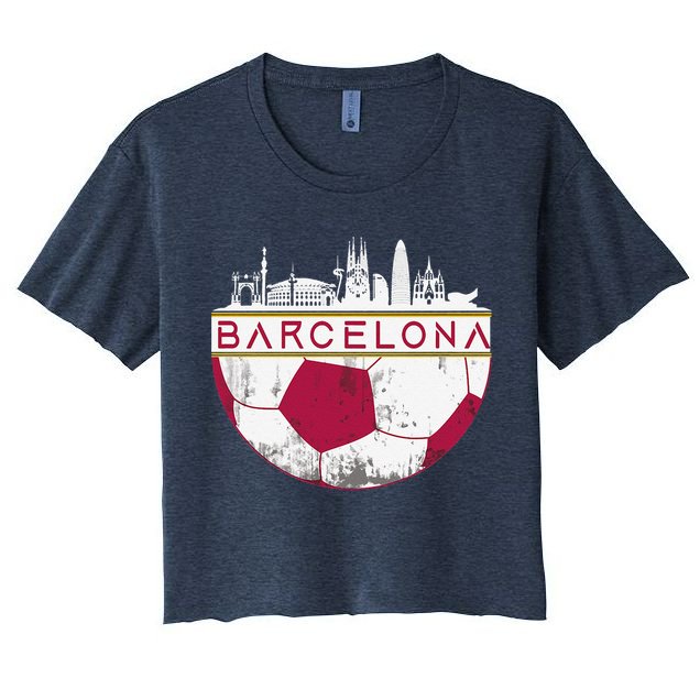 Barcelona City Skyline Soccer Sports Fans Cool Crop Top