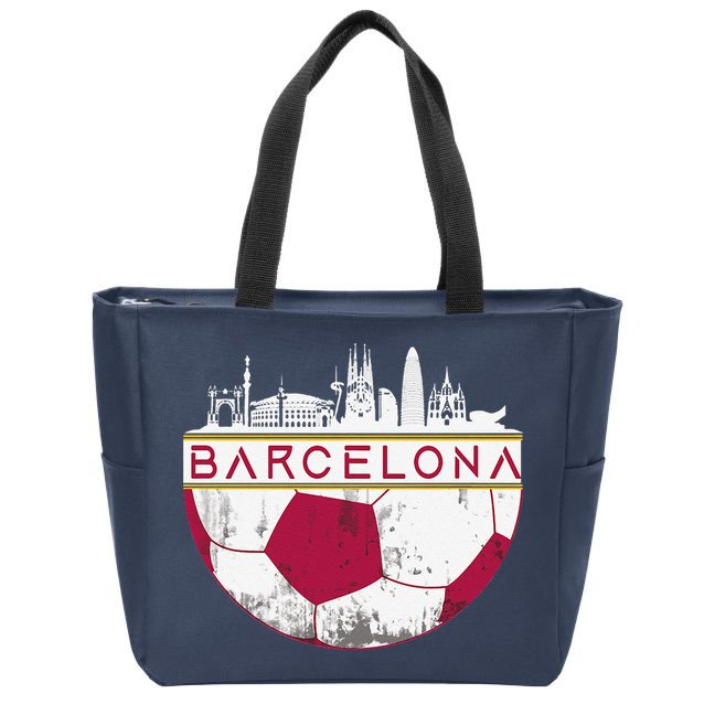 Barcelona City Skyline Soccer Sports Fans Cool Zip Tote Bag