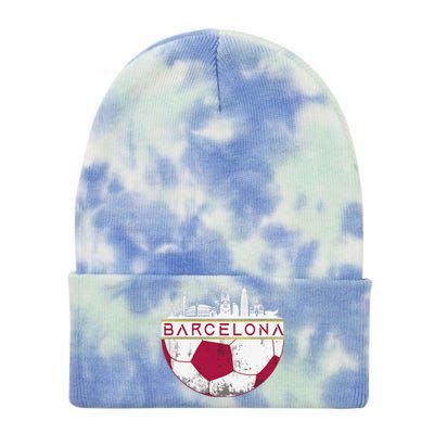 Barcelona City Skyline Soccer Sports Fans Cool Tie Dye 12in Knit Beanie