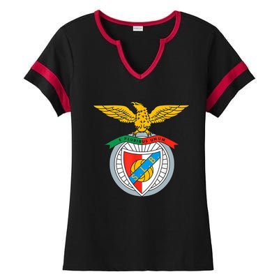 Benfica Club Supporter Fan Portugal Portuguese Ladies Halftime Notch Neck Tee