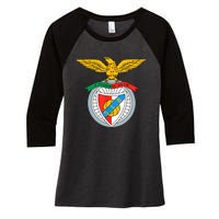 Benfica Club Supporter Fan Portugal Portuguese Women's Tri-Blend 3/4-Sleeve Raglan Shirt