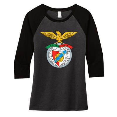 Benfica Club Supporter Fan Portugal Portuguese Women's Tri-Blend 3/4-Sleeve Raglan Shirt