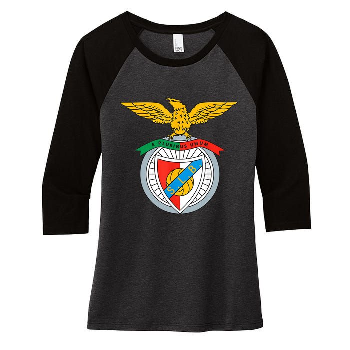 Benfica Club Supporter Fan Portugal Portuguese Women's Tri-Blend 3/4-Sleeve Raglan Shirt