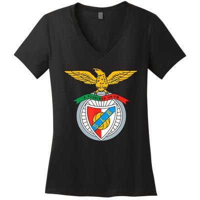 Benfica Club Supporter Fan Portugal Portuguese Women's V-Neck T-Shirt