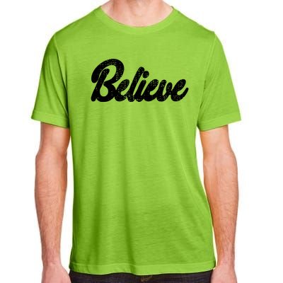 Believe Christmas Santa Holiday Vintage Retro Adult ChromaSoft Performance T-Shirt